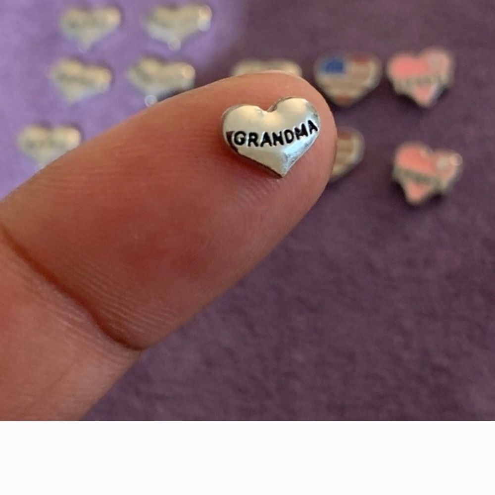Grandma Heart Charm For Floating Lockets